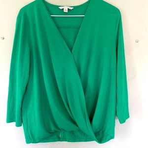 American Eagle Blouse Long Sleeve V-neck